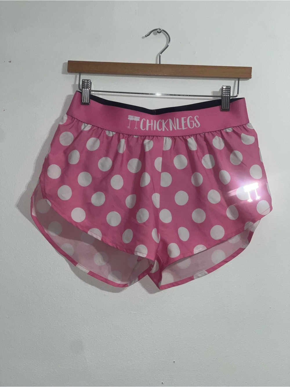 Chicknlegs Pink Polka Dot Running Shorts